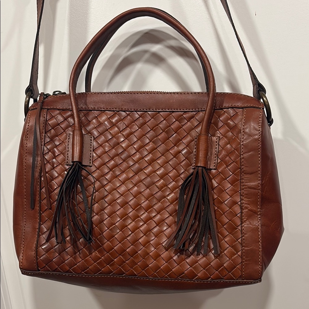 Noon Day Collection Woven Leather Sachel